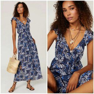 💕XIRENA💕 Leyla Dress ~ Water Blue Print Large
